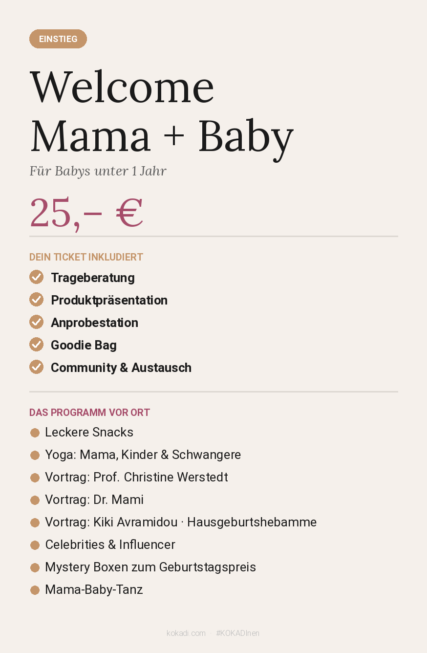 KOKADInen Welkom Mama + Baby (jonger dan 1 jaar)
