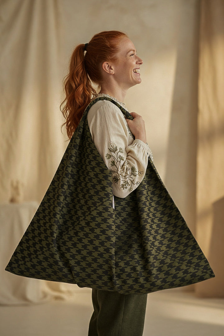 XXL Shopper Pied-de-poule Olivia