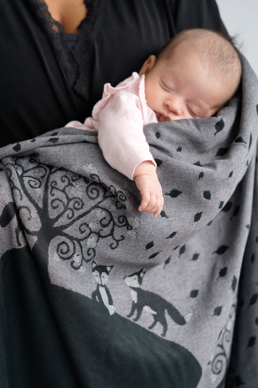 Knuffelige doek/sjaal wonder vossen monochrome