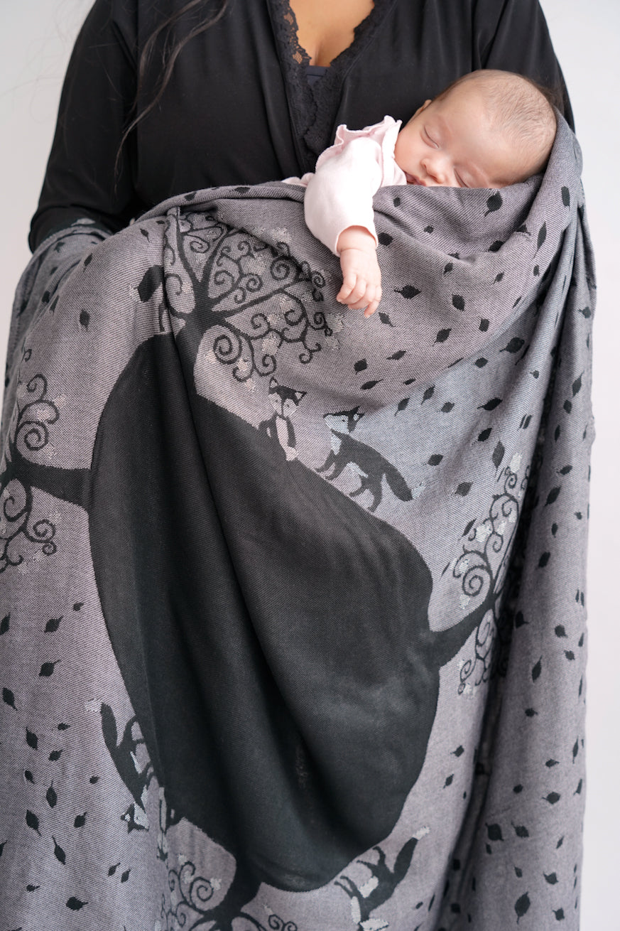 Knuffelige doek/sjaal wonder vossen monochrome