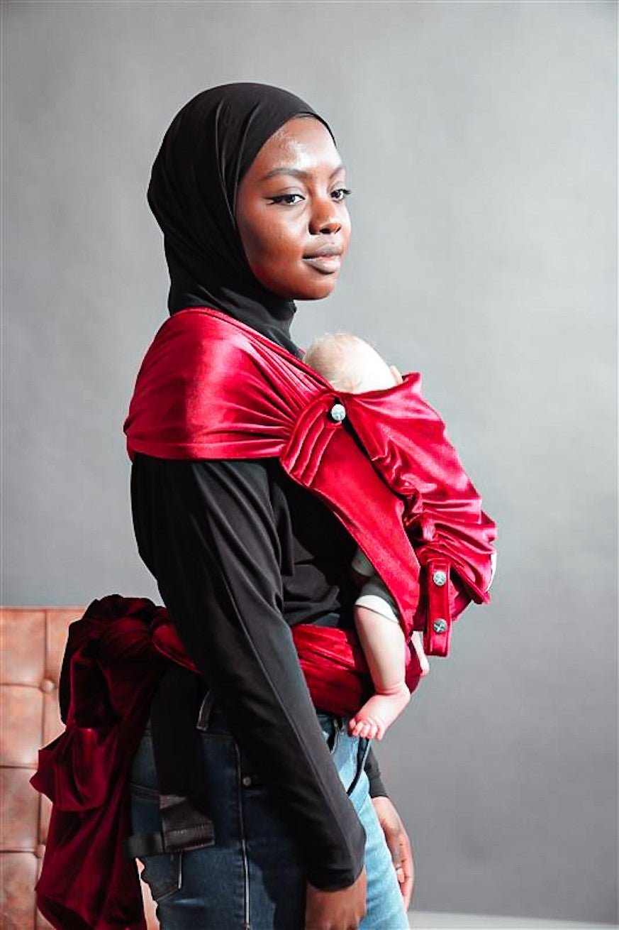 Draagzak WrapStar Fluweelzacht robijn - KOKADI